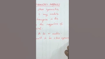 Skew Symmetric Matrix (see attached video for details) #skewsymmetricmatrix #skewsymmetricmatrices