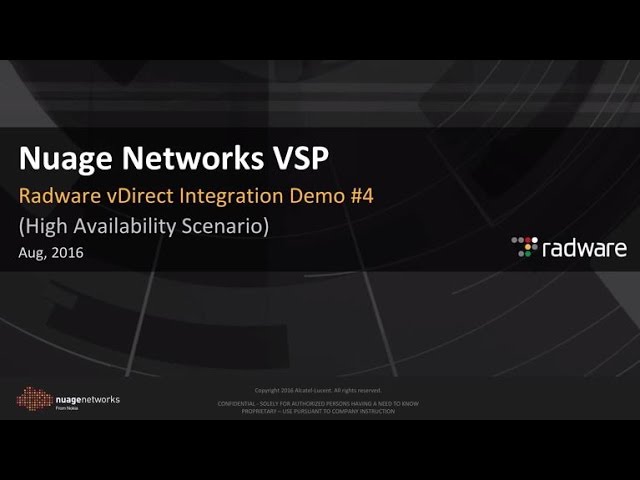 Nuage Networks VSP LBaaSv2: Integration with Radware vDirect Demo #4: High-Availability