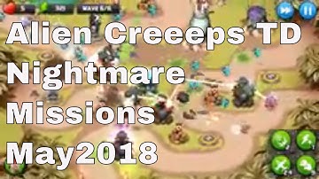 Alien Creeps TD Nightmare Mission 1 Without Any Extra Hero