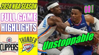 LA Clippers vs Oklahoma City Thunder [FULL GAME] QTR Feb 22, 2024 | NBA Highlights 2024