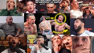 GAETHJE'S PARENTS' REACTION. ALL THE fighters REACT, PLUS MAX HOLLOWAY HIMSELF IS WATCHING HIS FIGHT