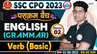 SSC CPO 2023, CPO English Grammar, Verb(Basic) Class, Demo 2, CPO पराक्रम बैच, English By Vipin Sir