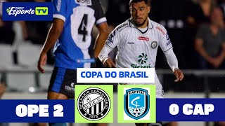 Operário x  Capital.  Copa do Brasil 2026, 3° fase.  Gols e melhores momentos.