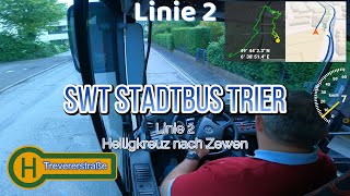 Auf der Strecke mit SWT Stadtbus Trier - Linie 2 / Heiligkreuz nach Zewen