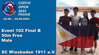 Czech Open 2023 Event 102 Final B 50m Freestyle Male