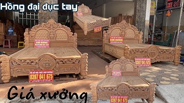 ♦️♦️ Giường ngủ nguyên khối gỗ gõ đỏ giao miễn phí vận chuyển lắp đặt tại nhà 0922.607.555