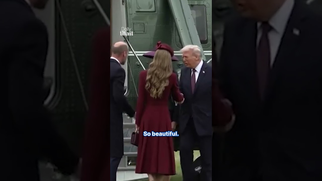 Trump tells Kate 'you're beautiful' after landing at Windsor estate