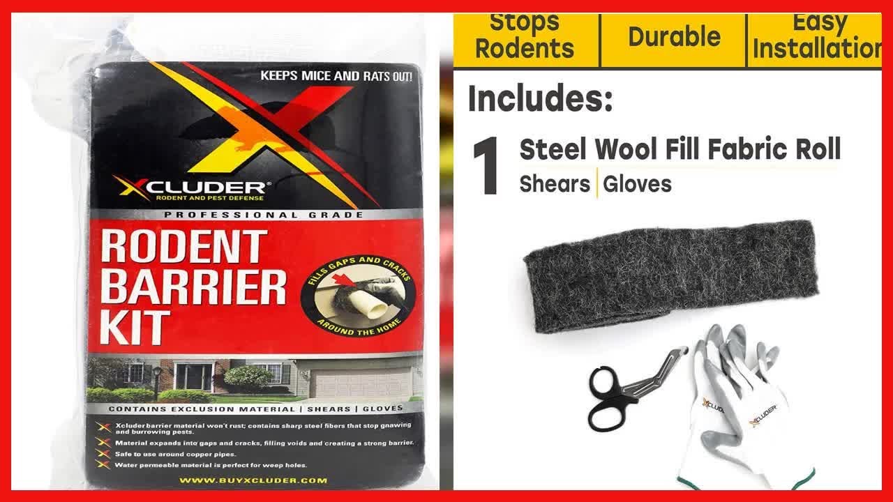 Xcluder Rodent Proof Fill Fabric Made With Stainless Steel Wool, Large DIY  Kit, 1 4in. x 5ft. Roll 