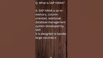 SAP HANA #YOUTUBESHORTS#SHORTVIDEOS