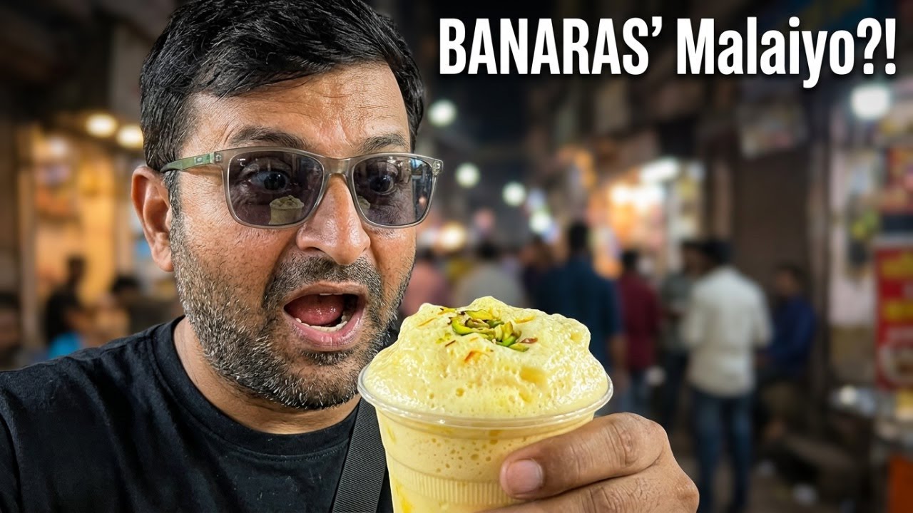 Banaras Ka famous flavour Malaiyo, #khanaindiaka #malaiyo #banarasfood 