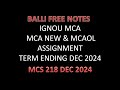 MCS 218 Assignment December 2024 Term End #mcs218 #mcanew #mcaol #ignoumca #ignousolvedassignment