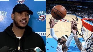 Recently the media put a spotlight on carmelo anthony’s habit of
yelling “i got it, get f**k outta here” when he’s going for
defensive rebounds. he laugh...