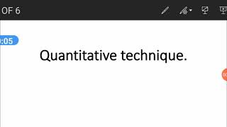 Quantitative techniques introduction and classification