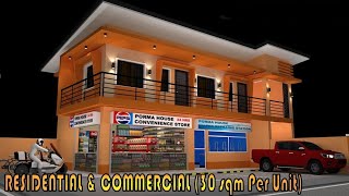 2 Storey Commercial and Residential Building Design Idea