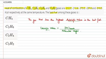 Heat of combustion of `CH_(4),C_(2)H_(6), C_(2)H_(4)` and `C_(2)H_(2)` gases are -212.8,