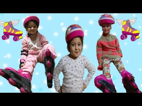 MASAL ÖYKÜ VE BEBEĞİNE PATEN ÖĞRETİYOR! KOMİK ANLAR ÇOK GÜLDÜK Comedy for Kids