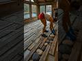 River-Inspired Clear Epoxy Cabin Floor Transformation #ClearEpoxyFloor #AmericanCabinInterior #diy