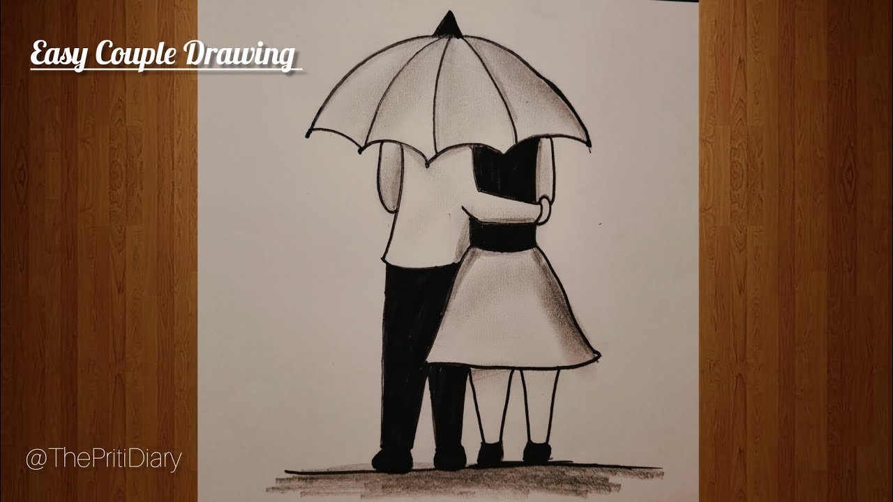 Easy Romantic Couple Drawing | Easy Pencil Sketch For Beginners  #stepbystepdrawing #drawing 