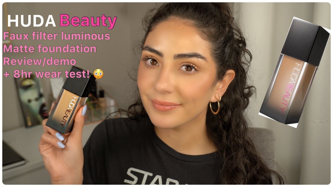 NEW! HUDA BEAUTY REFORMULATED FAUX FILTER LUMINOUS MATTE FOUNDATION|  Review/demo + 8HR WEAR TEST! - YouTube