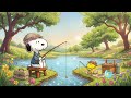 Snoopy & Woodstock Fishing by the Lake 🎣 Relaxing Lofi Beats for Relaxing ✨ Calm Summer Vibes