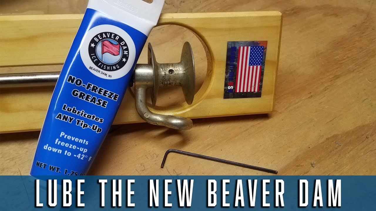 How to grease a NEW beaver dam tip up [spool removal tips and