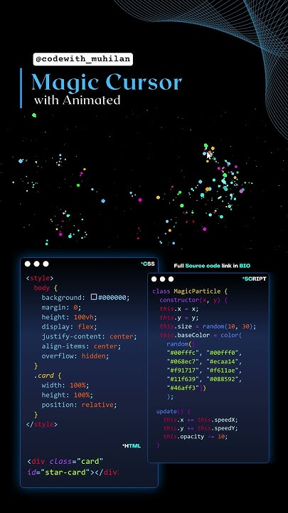 Particles Cursor Using JS.. ️ | #codewith_muhilan #css #coding - YouTube