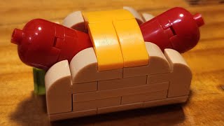 How to build a hotdog out of bricks.