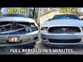 Salvage 2011 Ford Mustang Convertible Full Rebuild In 9 Minutes Time Lapse