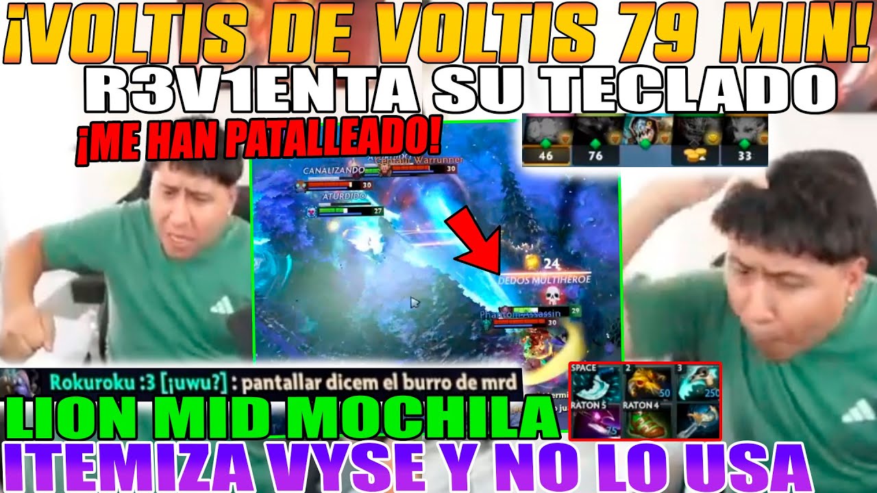 VOLTIS DE VOLTIS DE 79 MINUTOS!! MACARIUS R3V1ENTA SU TECLADO. LION MID MOCHILA ITEMIZA VYSE DOTA 2