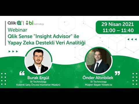 Qlik Sense Insight Advisor ile Yapay Zeka Destekli Veri Analitiği Webinarı