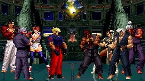[KOF Mugen] Memorial | Yuri, Ryo, Mr. Karate, Ex Robert vs ChunLi, V.Ken, E.Ryu, Shin Gouki [ 4vs4 ]