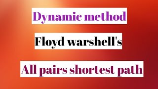 Celebrity All pairs shortest path||All pairs shortest path using dynamic method|| Floyd warshells algorithm Profile