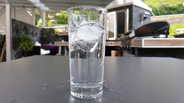 Ice cube cracking in slow motion