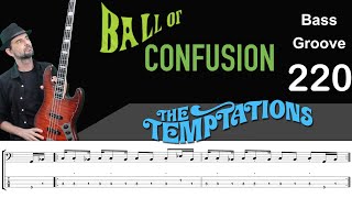 BALL OF CONFUSION (Temptations) Bass Cover, How to Play, Groove w/ Sheet & Tab