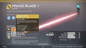 Time-Limited: How To Get "Impact Core" Praxic Blade Upgrade Guide [Destiny 2]