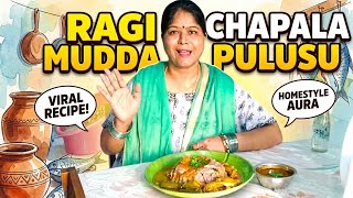 Ragi Mudda &amp; Chapala Pulusu 😍🔥 | Authentic Andhra Eating Vlog 🤤 | Amma Style Fish Curry!
