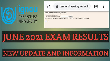 BREAKING NEWS IGNOU JUNE 2021 EXAM RESULTS RELEASED MUST WATCH