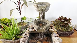 How to make amazing cemented waterfall fountain water fountain