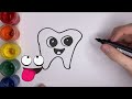 Bolalar uchun Tishlar rasm chizish/Drawing Brush and teeth for children/Рисование Зубы для детей