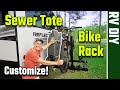 Transform your bike rack into the ultimate sewer tote storage solution