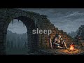 Medieval Music for Sleep • Relaxing Fantasy Ambience, Soft Rain, Campfire &amp; Calm Night Sounds
