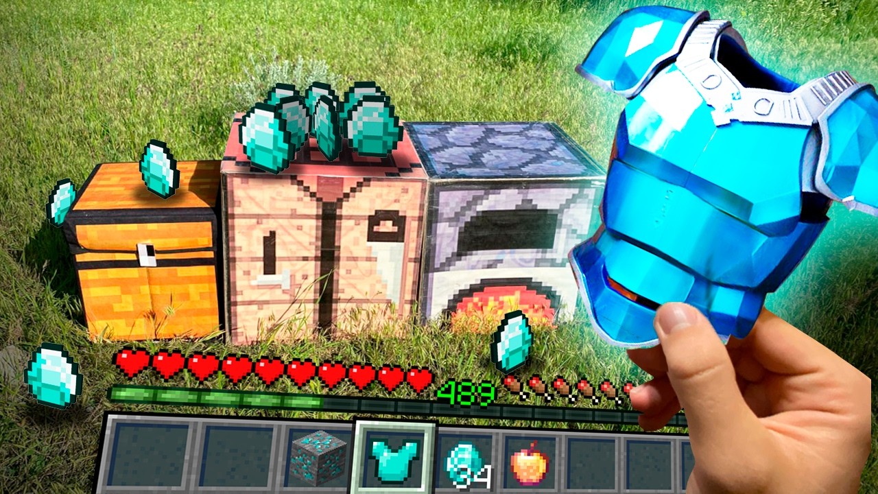 Minecraft Real Action Minecraft in Real Life POV MOVIE CRAFTING DIAMOND GUN - Realistic ...