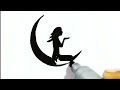 How to draw a girl on moon by artist safi  easy pen drawing