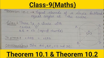Theorem 10.1 and 10.2 ||Class 9||Maths||