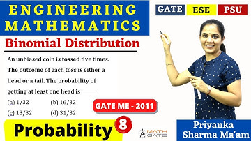 Binomial Distribution GATE Problem 2 I Engineering Mathematics by Priyanka Sharma Mam