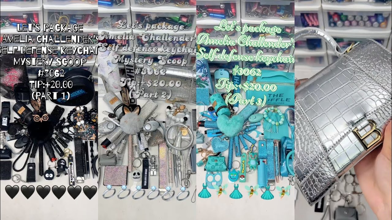 Black Silver Teal All part| Huge order packing| Satisfying ASMR|Selfdefense & Cutebag|Enjoy girlies😘