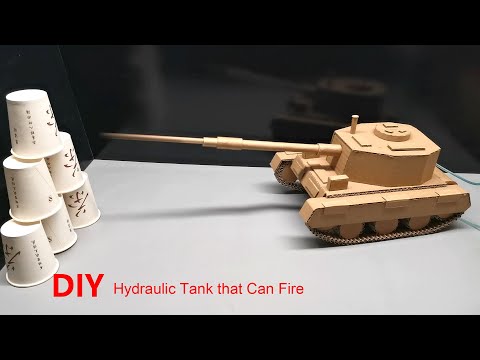 How to make a hydraulic tank that can fire with cardboard | DIY cardboard tank crafts.