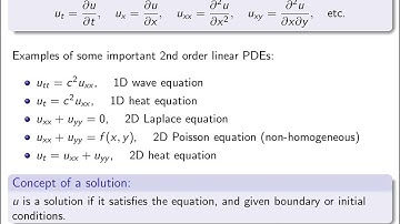 V9-1:  Basic concepts of PDEs (Partial Differential Equations). Elementary Differential Equation