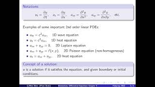 V9-1:  Basic concepts of PDEs (Partial Differential Equations). Elementary Differential Equation