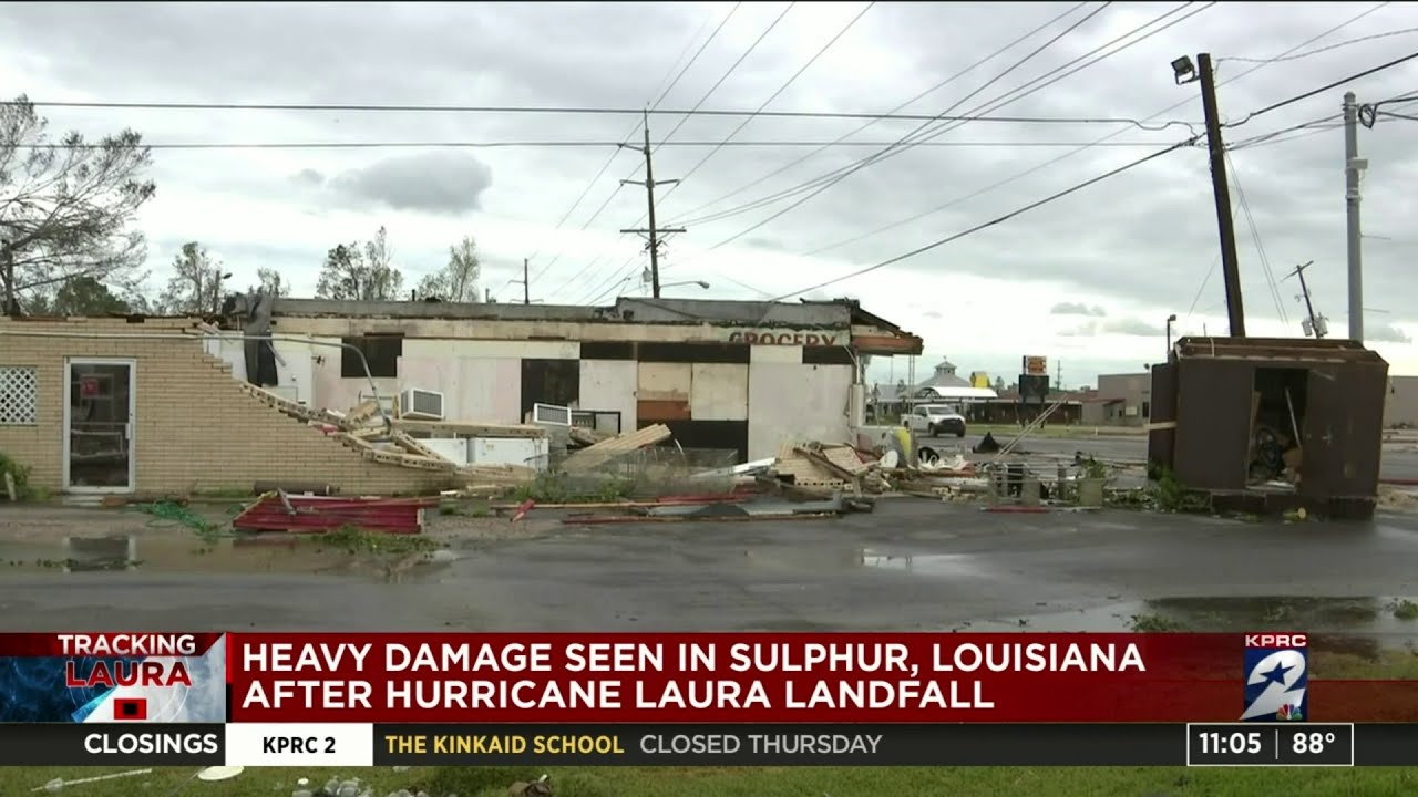 Heavy damage in Sulphur, Louisiana after Hurricane Laura landfall YouTube